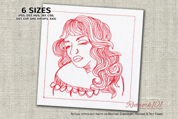 Beautiful Young Girl Redwork Review