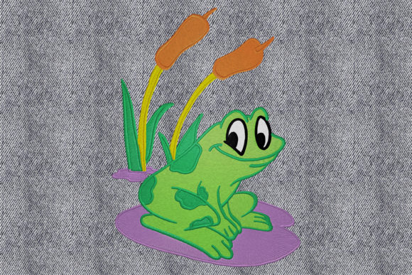 Happy Frog: A Charming Machine Embroidery Design for Personalized Gifts