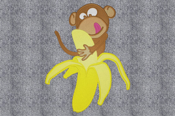 Monkey Love Banana: A Sweet Embroidery Gem