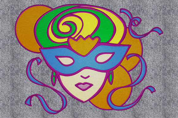 Review: Woman with Carnival Mask for Holiday Embroidery